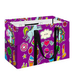 Purple Girly Unicorn Pattern Print Utility Tote Bag