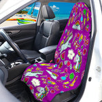 Purple Girly Unicorn Pattern Print Waterproof Car Seat Cover