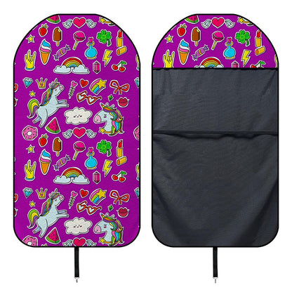 Purple Girly Unicorn Pattern Print Waterproof Car Seat Cover