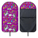 Purple Girly Unicorn Pattern Print Waterproof Car Seat Cover