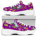 Purple Girly Unicorn Pattern Print White Chunky Shoes