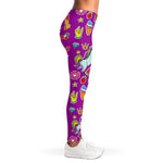 Purple Girly Unicorn Pattern Print Women's Leggings