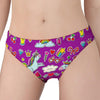 Purple Girly Unicorn Pattern Print Women's Panties