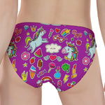 Purple Girly Unicorn Pattern Print Women's Panties