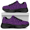 Purple (NOT Real) Glitter Print Black Chunky Shoes