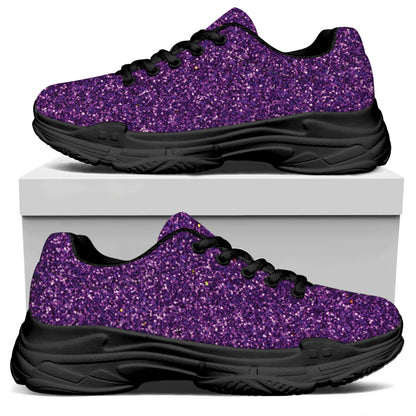 Purple Glitter Artwork Print (NOT Real Glitter) Black Chunky Shoes