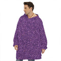 Purple (NOT Real) Glitter Print Hoodie Blanket