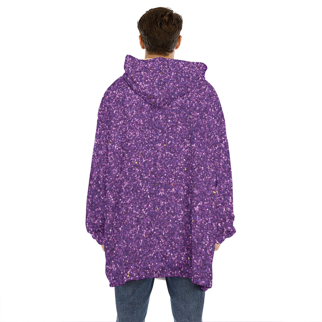 Purple Glitter Artwork Print (NOT Real Glitter) Hoodie Blanket