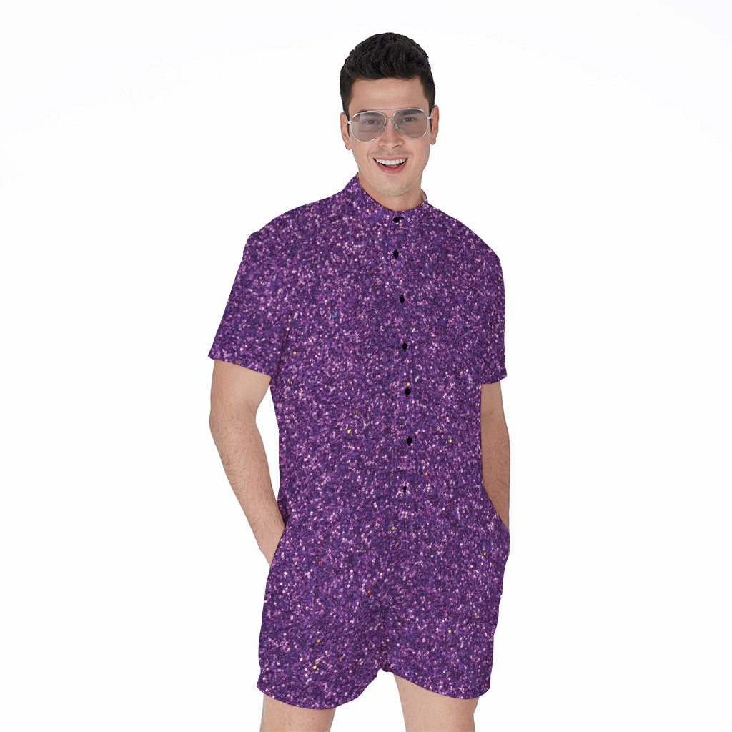 Purple Glitter Artwork Print (NOT Real Glitter) Men's Rompers
