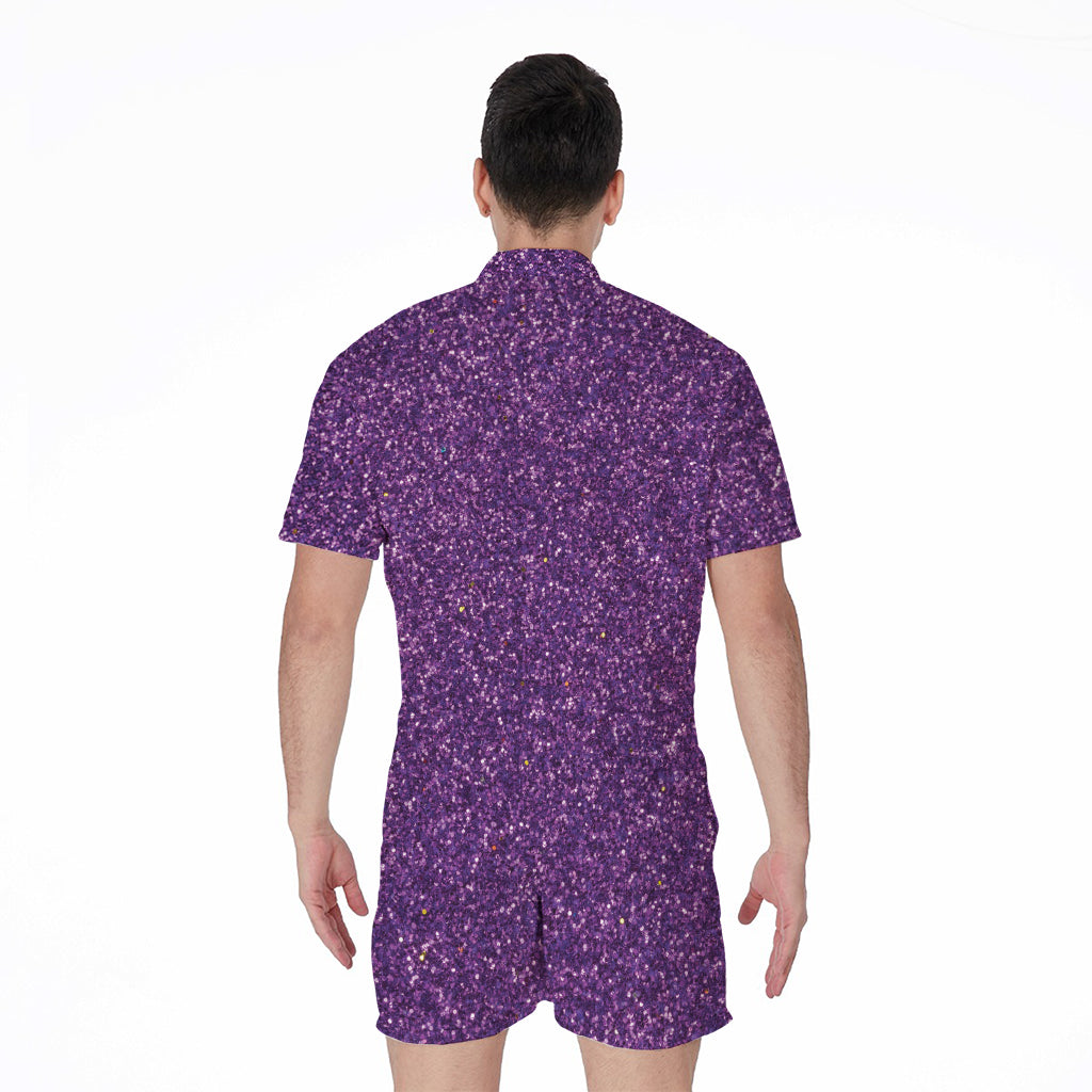 Purple Glitter Artwork Print (NOT Real Glitter) Men's Rompers