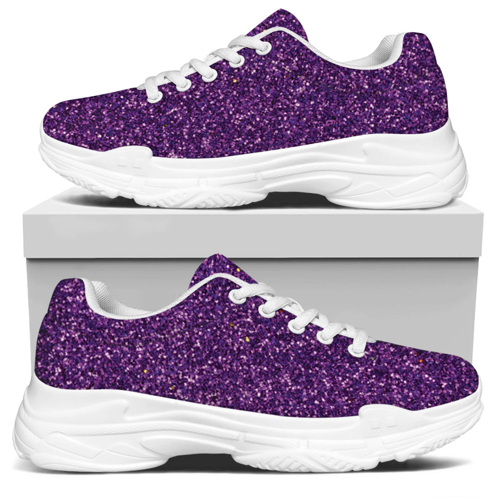 Purple Glitter Artwork Print (NOT Real Glitter) White Chunky Shoes