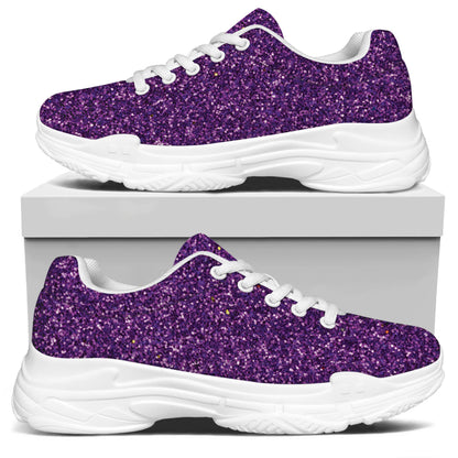Purple Glitter Artwork Print (NOT Real Glitter) White Chunky Shoes