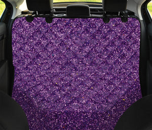 Purple (NOT Real) Glitter Print Pet Car Back Seat Cover