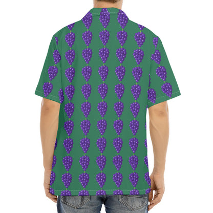 Purple Grape Pattern Print Aloha Shirt