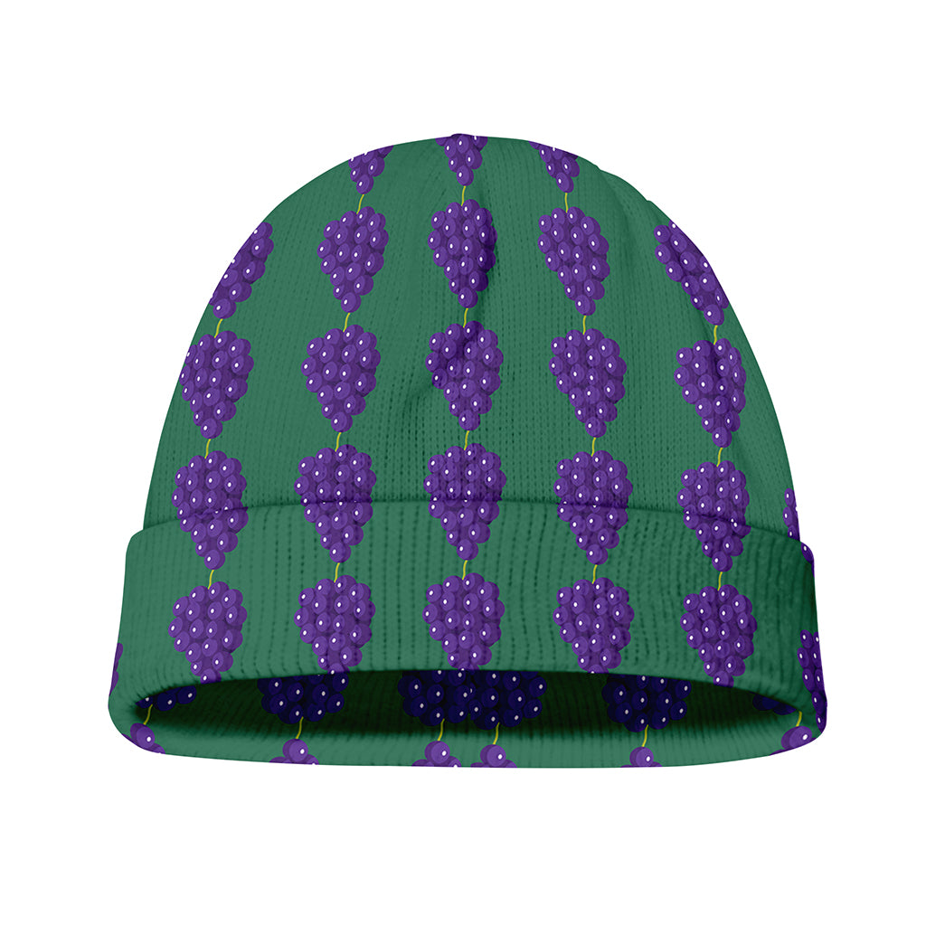 Purple Grape Pattern Print Beanie