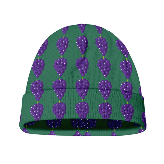 Purple Grape Pattern Print Beanie
