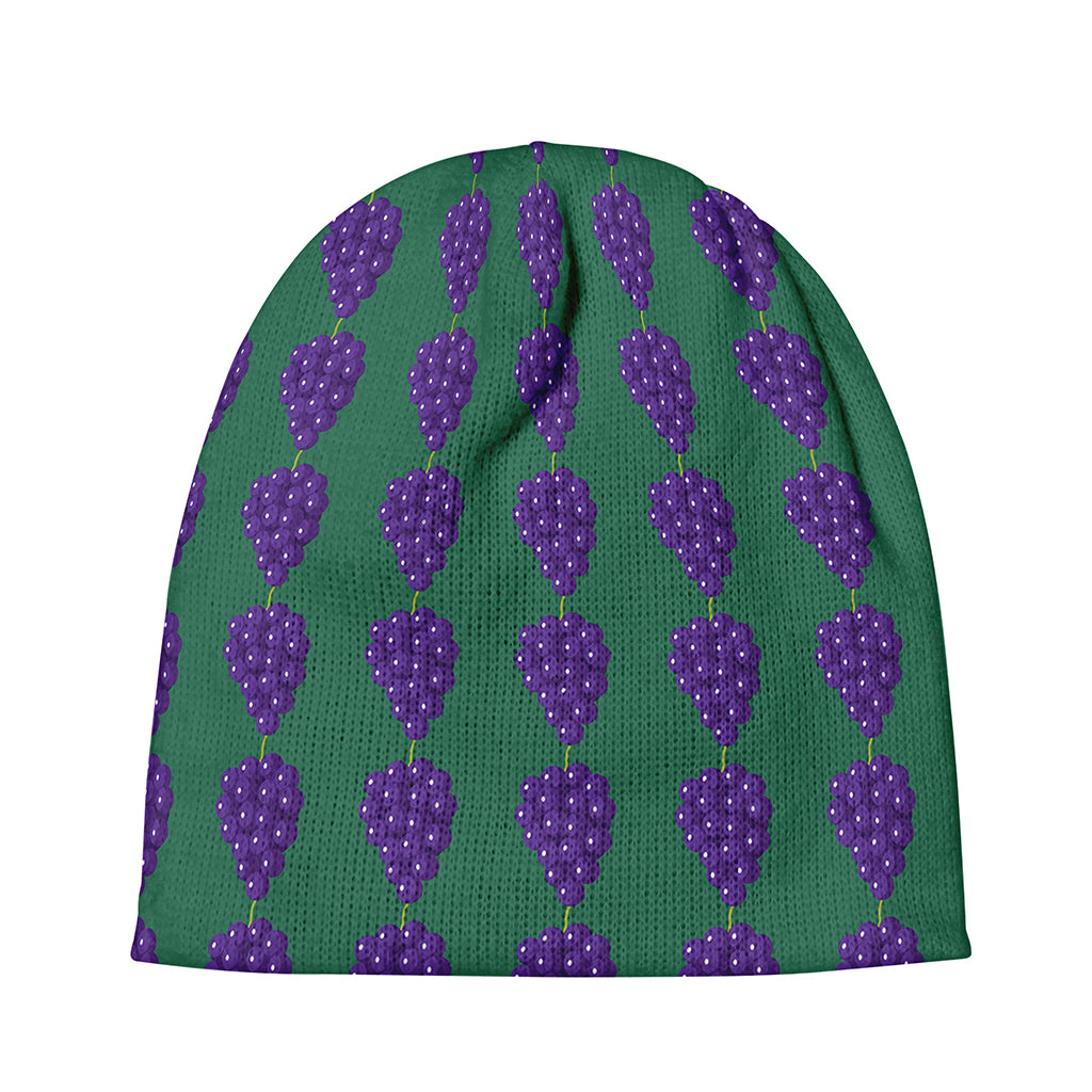 Purple Grape Pattern Print Beanie