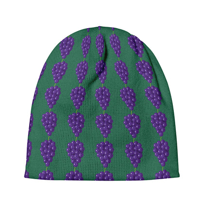 Purple Grape Pattern Print Beanie