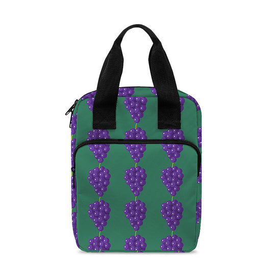 Purple Grape Pattern Print Bible Tote Bag