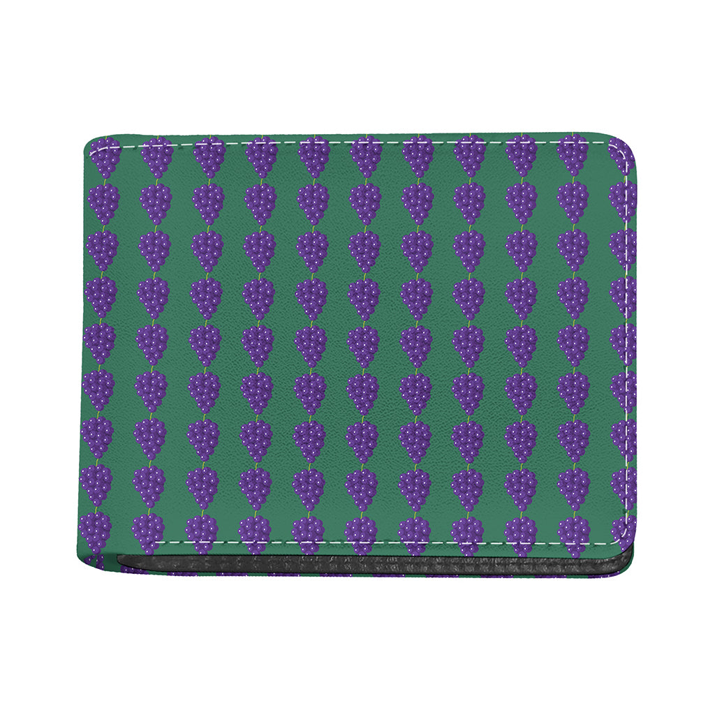 Purple Grape Pattern Print Bifold Wallet