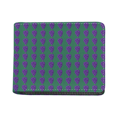 Purple Grape Pattern Print Bifold Wallet