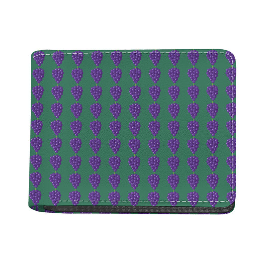 Purple Grape Pattern Print Bifold Wallet