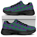 Purple Grape Pattern Print Black Chunky Shoes
