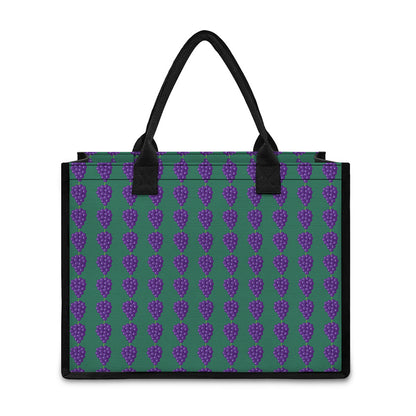 Purple Grape Pattern Print Canvas Tote Bag