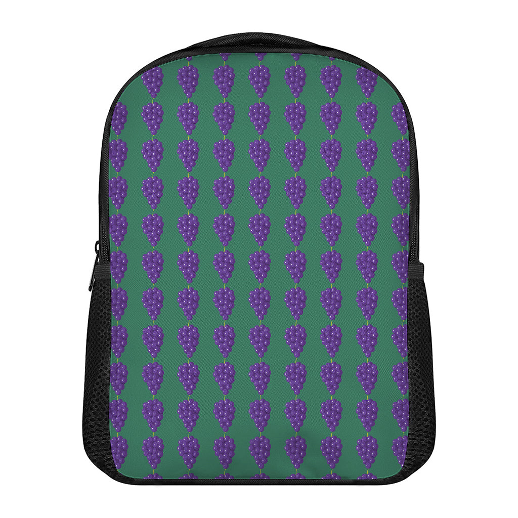 Purple Grape Pattern Print Casual Backpack