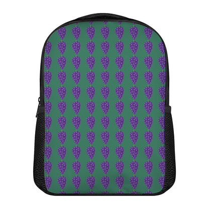 Purple Grape Pattern Print Casual Backpack