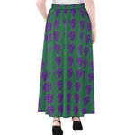 Purple Grape Pattern Print Chiffon Maxi Skirt