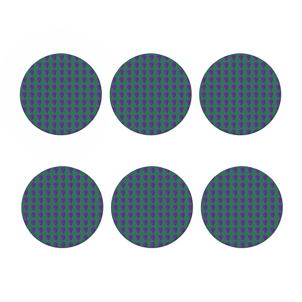 Purple Grape Pattern Print Coaster Set