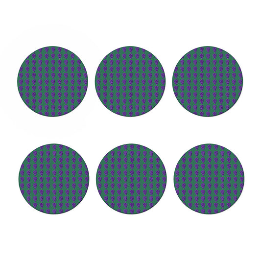 Purple Grape Pattern Print Coaster Set