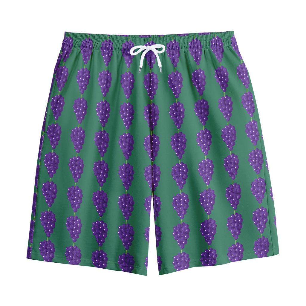 Purple Grape Pattern Print Cotton Shorts