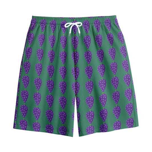 Purple Grape Pattern Print Cotton Shorts