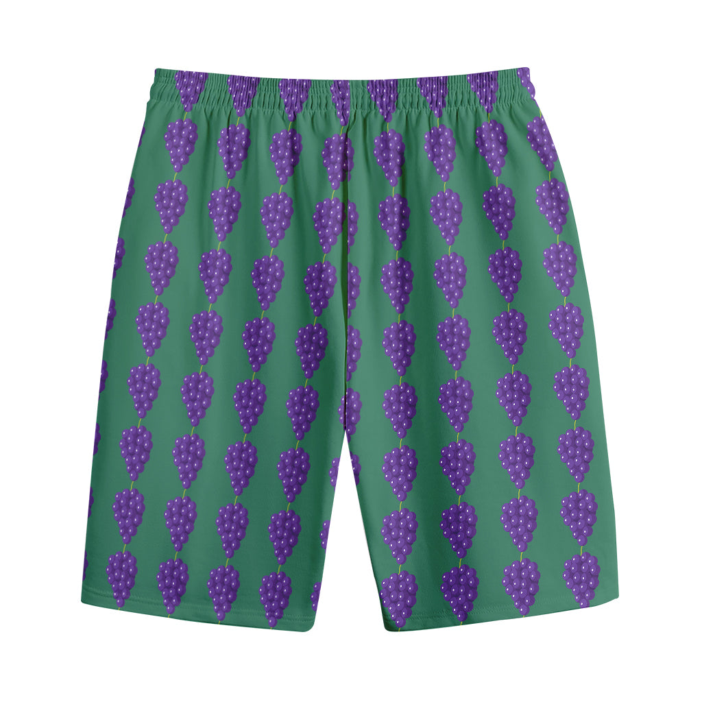 Purple Grape Pattern Print Cotton Shorts