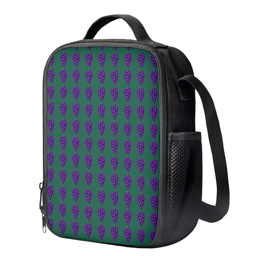 Purple Grape Pattern Print Crossbody Lunch Bag