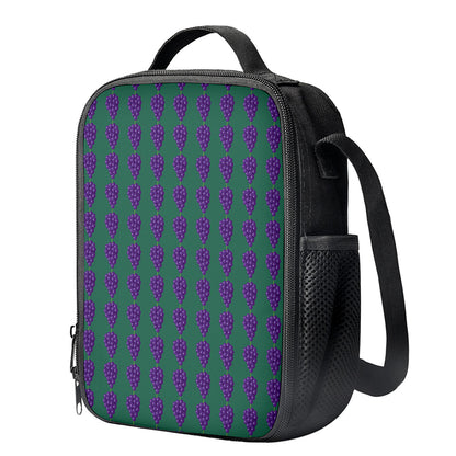 Purple Grape Pattern Print Crossbody Lunch Bag