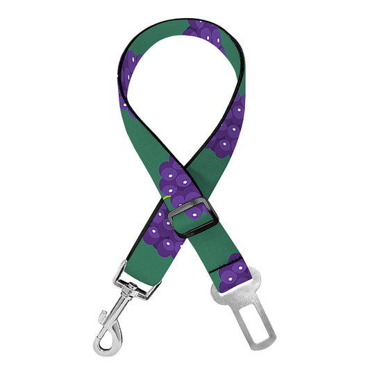 Purple Grape Pattern Print Dog Seat Belt