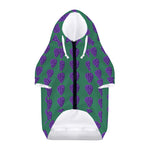 Purple Grape Pattern Print Dog Zip Up Hoodie