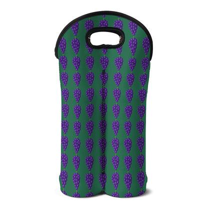 Purple Grape Pattern Print Double Neoprene Wine Tote