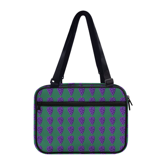 Purple Grape Pattern Print Double Strap Bible Bag