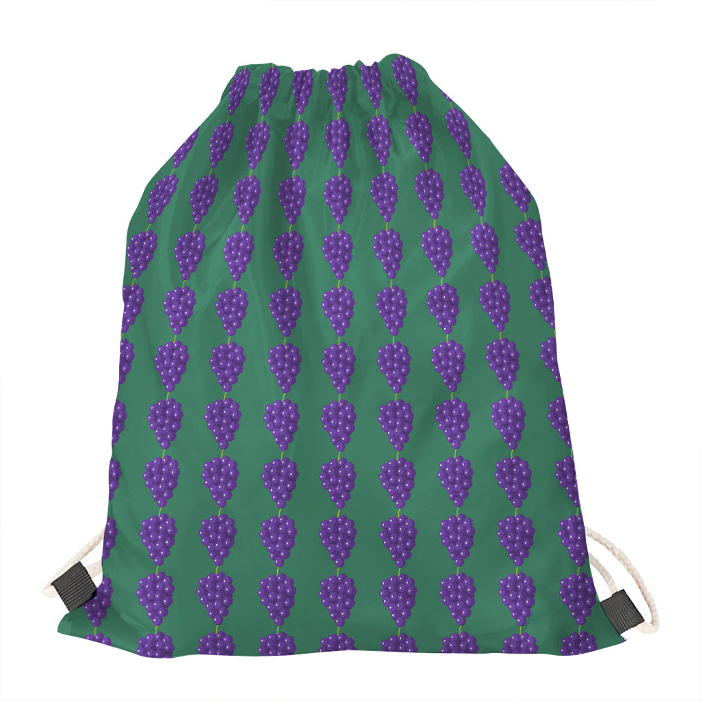 Purple Grape Pattern Print Drawstring Bag