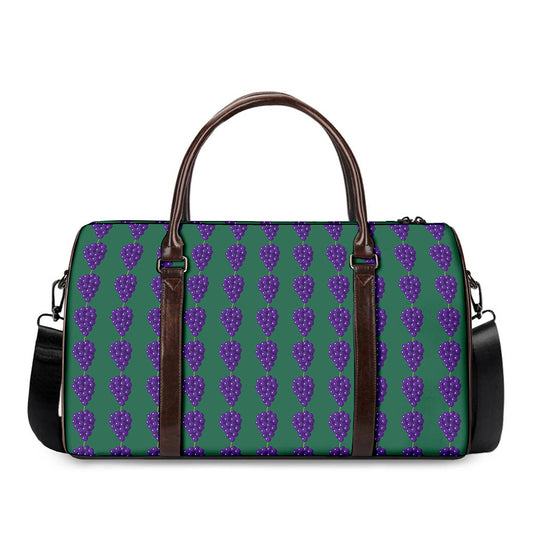 Purple Grape Pattern Print Duffle Bag