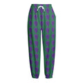 Purple Grape Pattern Print Fleece Lined Knit Pants