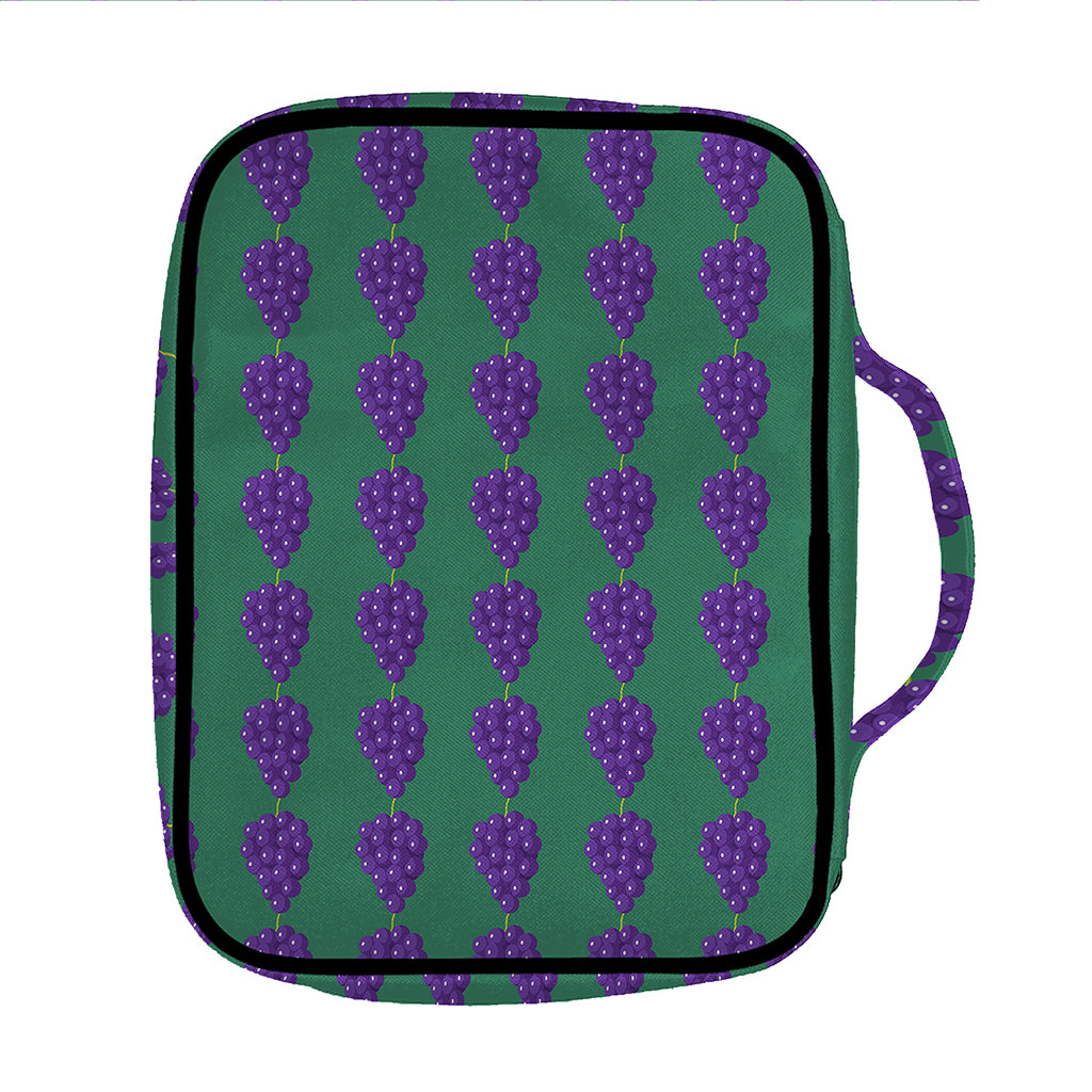 Purple Grape Pattern Print Front Pocket Bible Bag