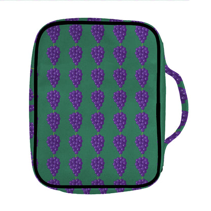 Purple Grape Pattern Print Front Pocket Bible Bag