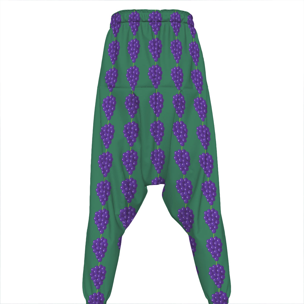 Purple Grape Pattern Print Hammer Pants