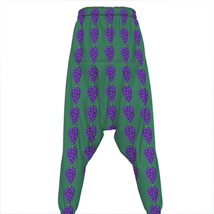 Purple Grape Pattern Print Hammer Pants