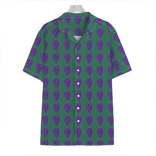 Purple Grape Pattern Print Hawaiian Shirt